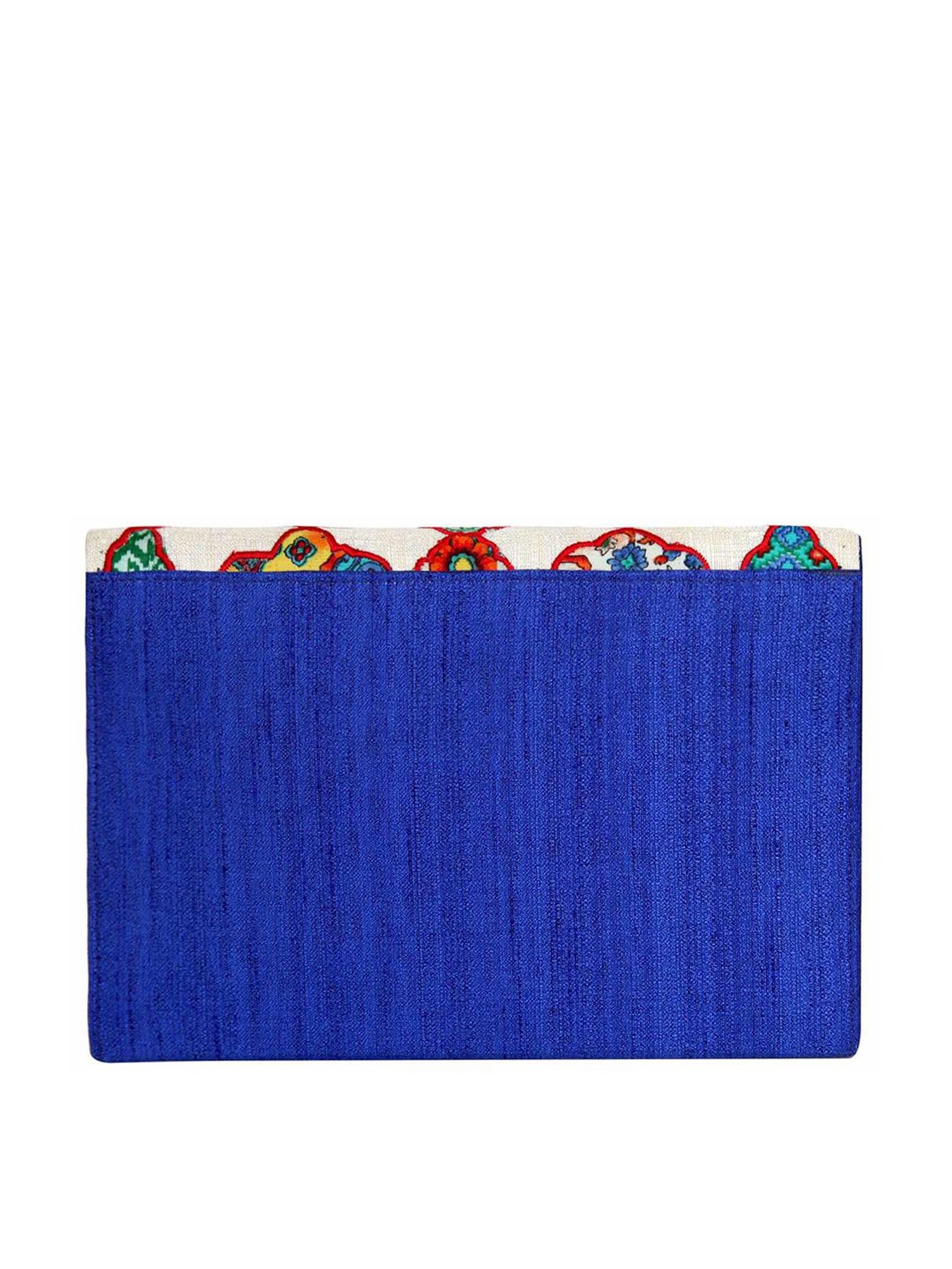 Tarini Nirula Beige & Blue Silk Clutch
