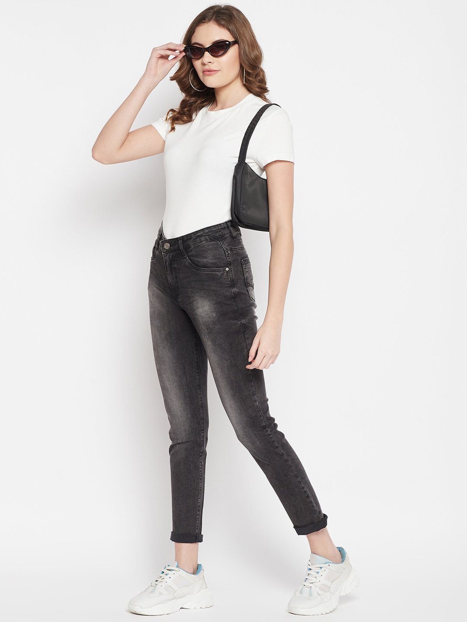 Crozo By Cantabil Black Regular Fit Mid Rise Jeans