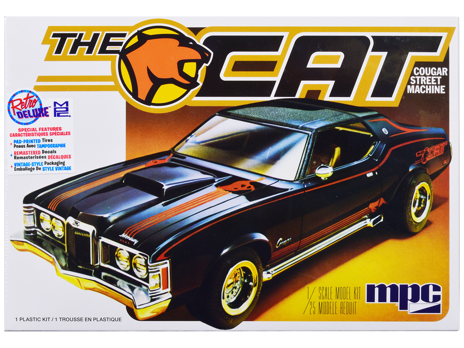 1969 Mercury Cougar Eliminator Competition Orange with Black Stripes "GreenLight Muscle" Series 28 1/64 Diecast Model Car by Greenlight