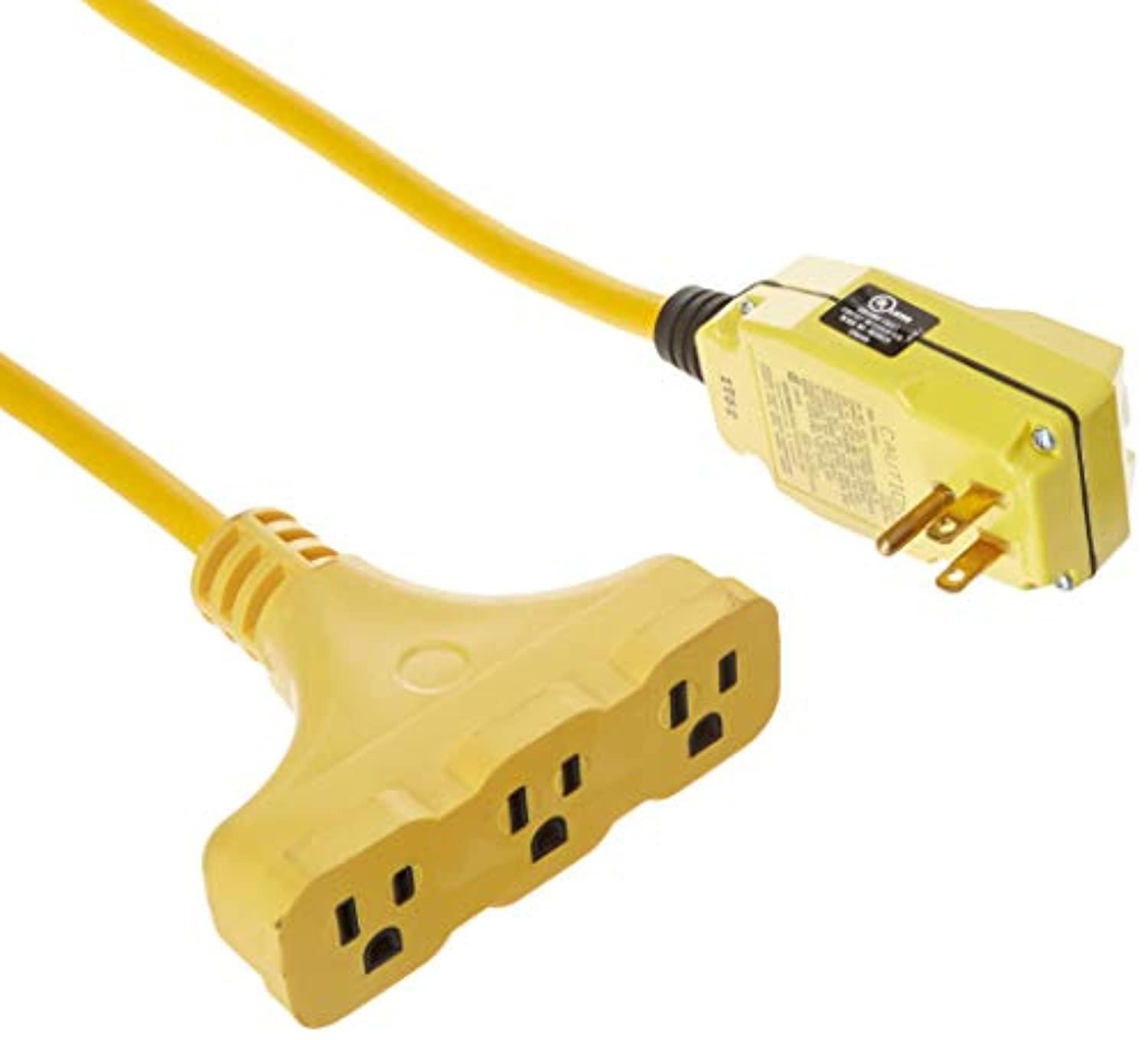 southwire 120v/15a right angle gfci 12/3 sjeow 50? cord set with tri-source receptacle