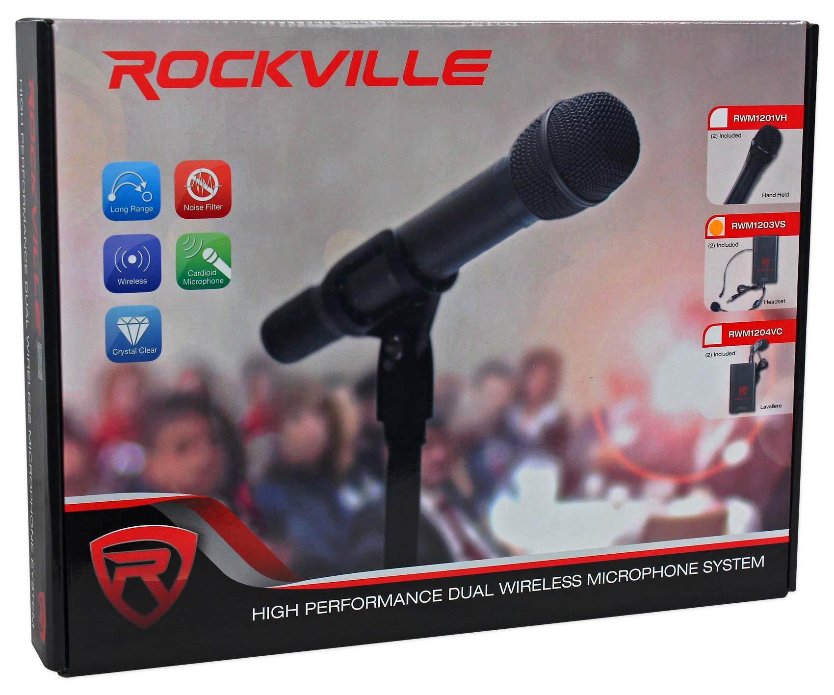 Rockville RWM1203VS VHF Wireless Dual Headset Microphone Mic System