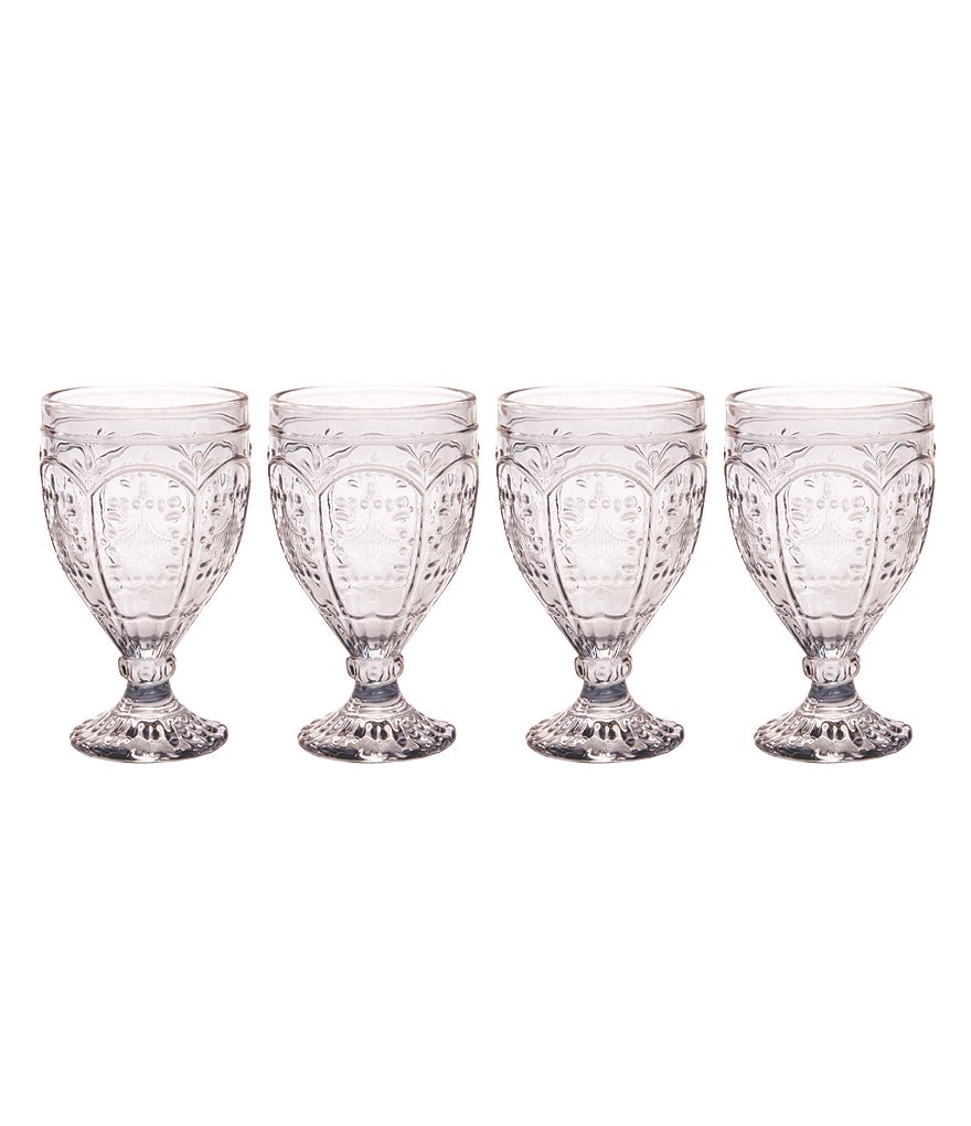 Fitz and Floyd Trestle Smoke Goblets, Set of 4