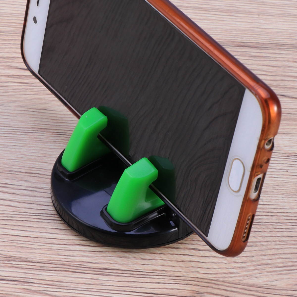 Multifunctional Vehicle Mounted Mobile Phone Navigation Support Holder Silicone Car Adhesive GPS Desktop Stand Bracket for Phones (Black)