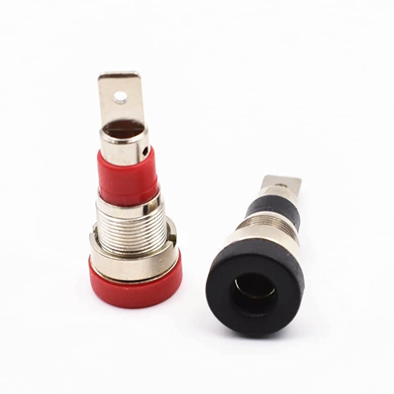 Black and Red 4mm Banana Jack Socket Female Adapter Panel Mount Binding Post for 4mm Banana Plug Connectors