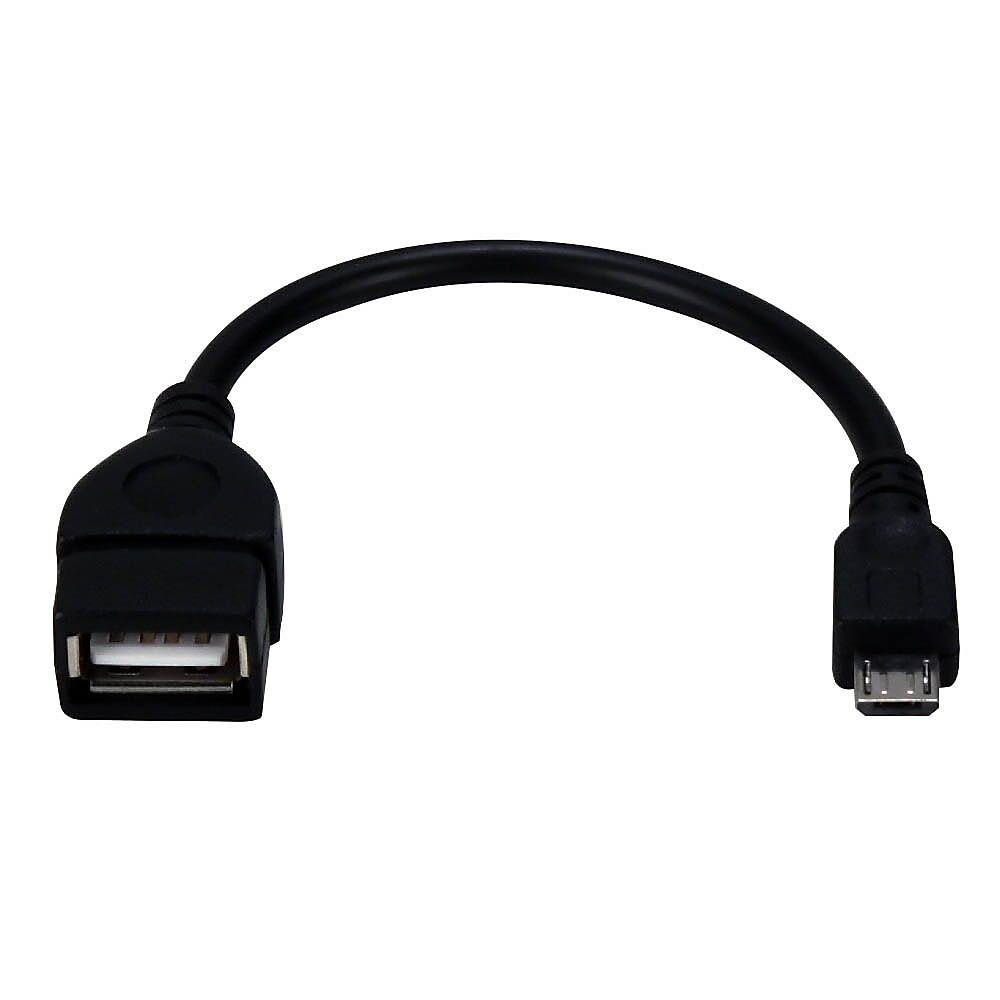 Qvs 6 Inches Micro-Usb Male To Usb-A Female Otg Adaptor For Smartphone Or Tablet