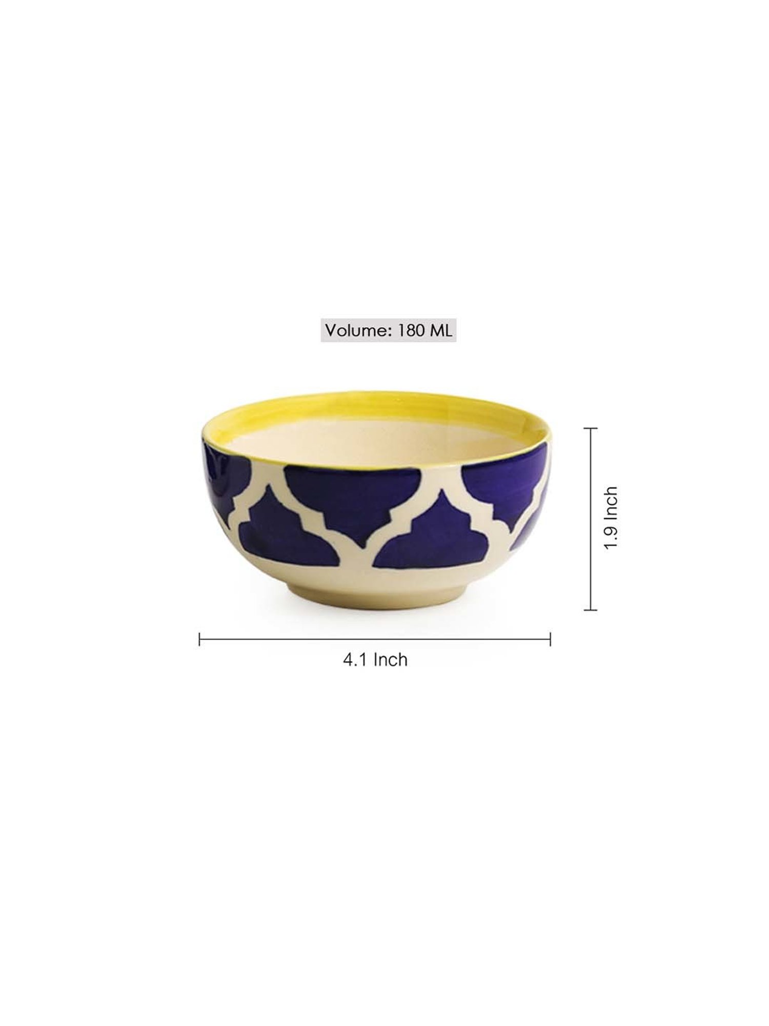 ExclusiveLane 'Four Mediterranean Bowls' Handpainted Serving Bowls In Ceramic (Set Of 4)