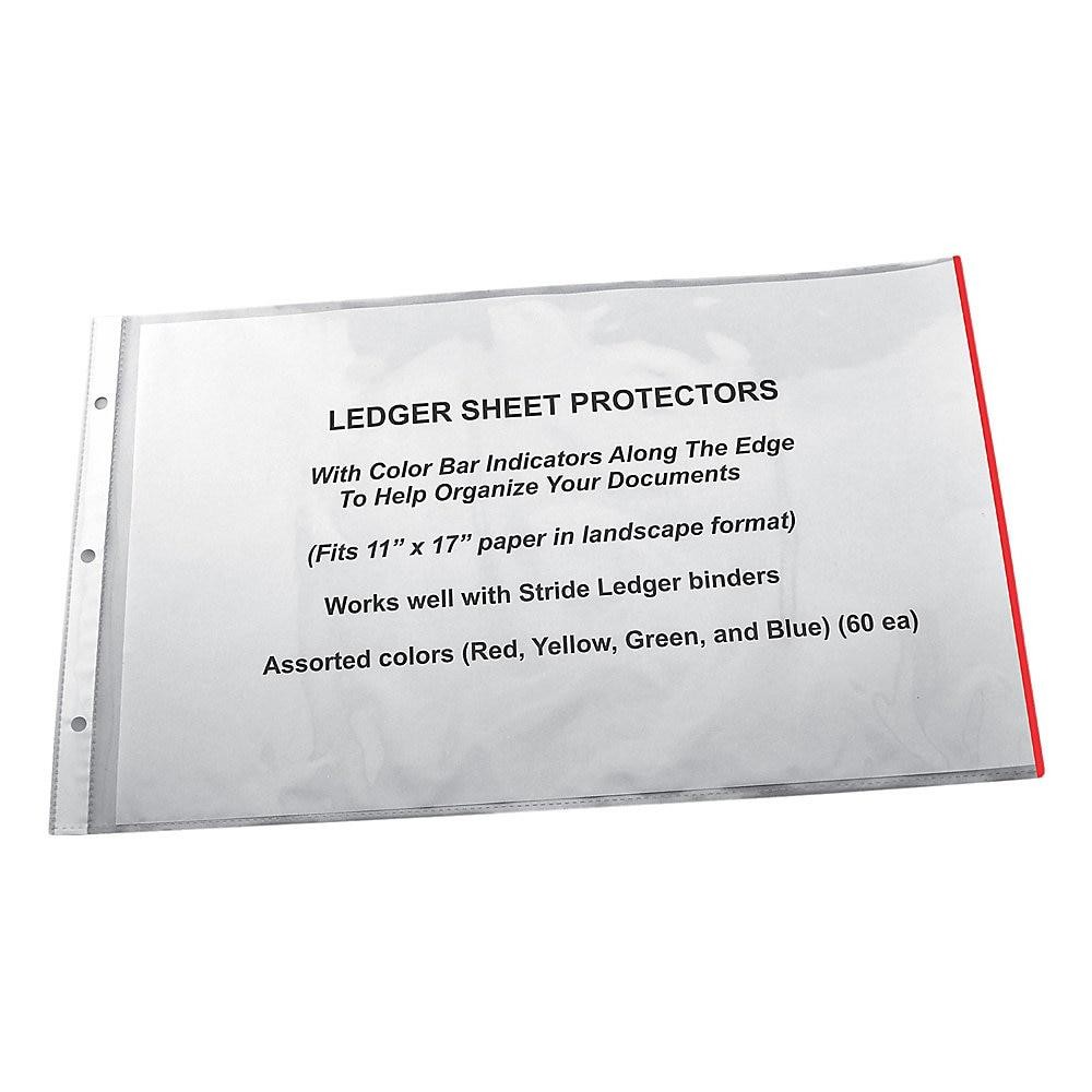 Stride Sheet Protectors 11"x17" 15/BX CL/ AST Color Bars 61400