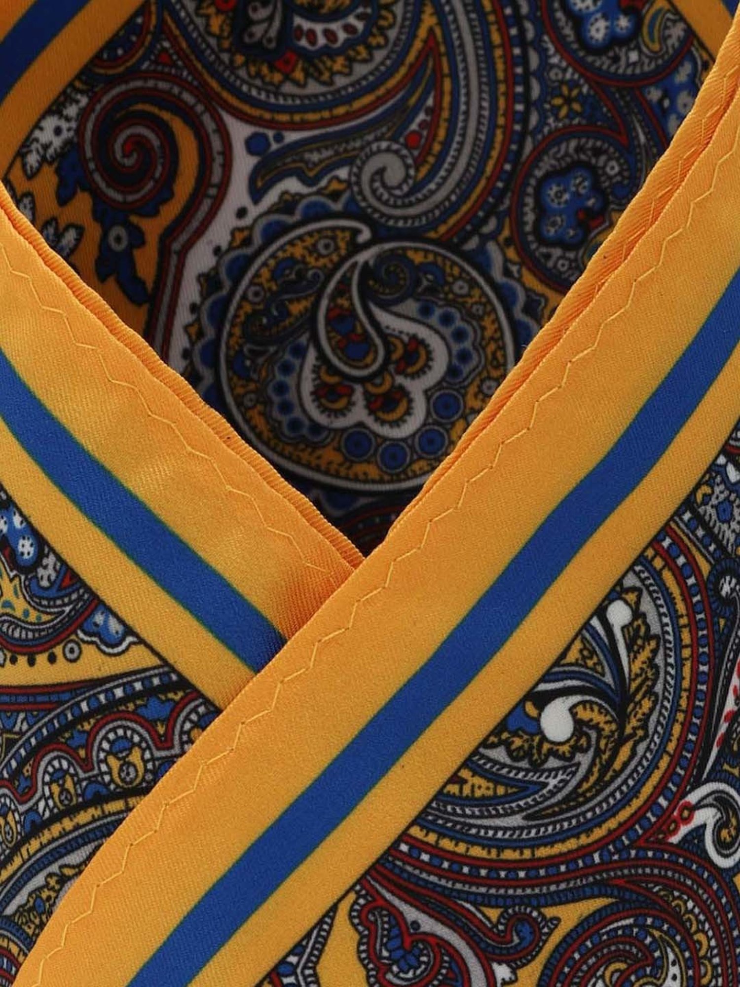 CHOKORE Brown and Yellow Plaid Pocket Square