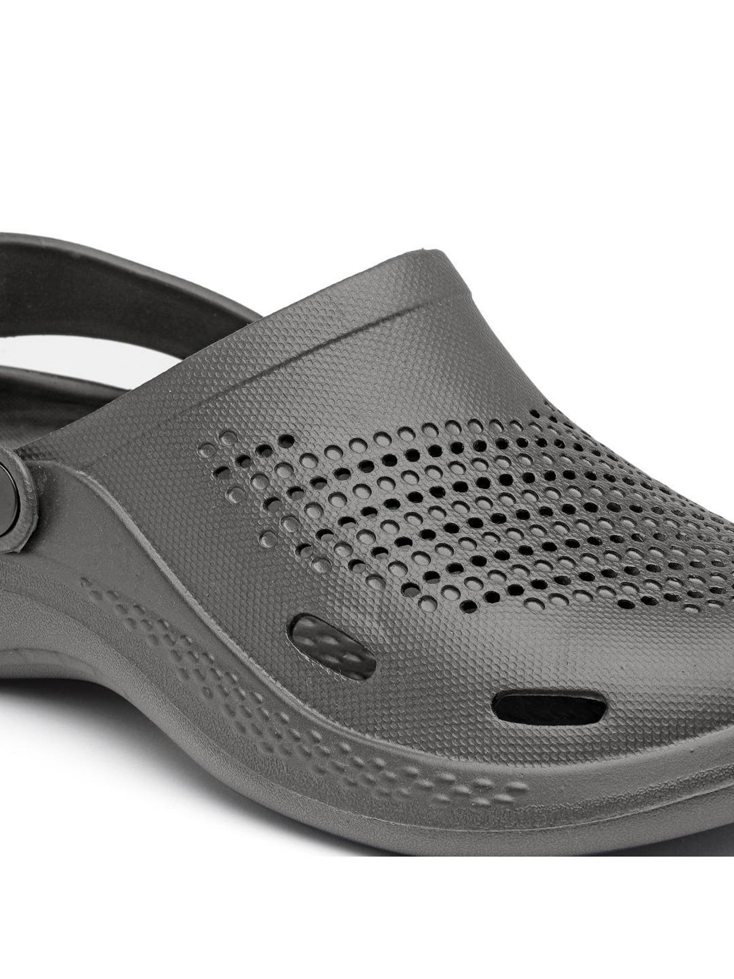 Asian Men's Smoke Grey Back Strap Clogs