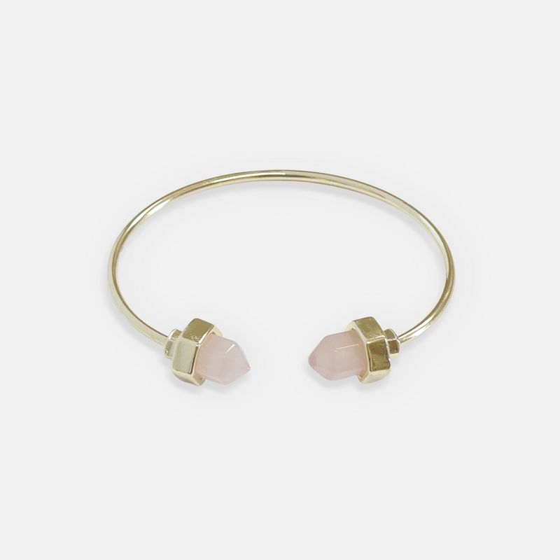 Sanctuary Project Rose Quartz Pillar Cuff Bracelet Gold