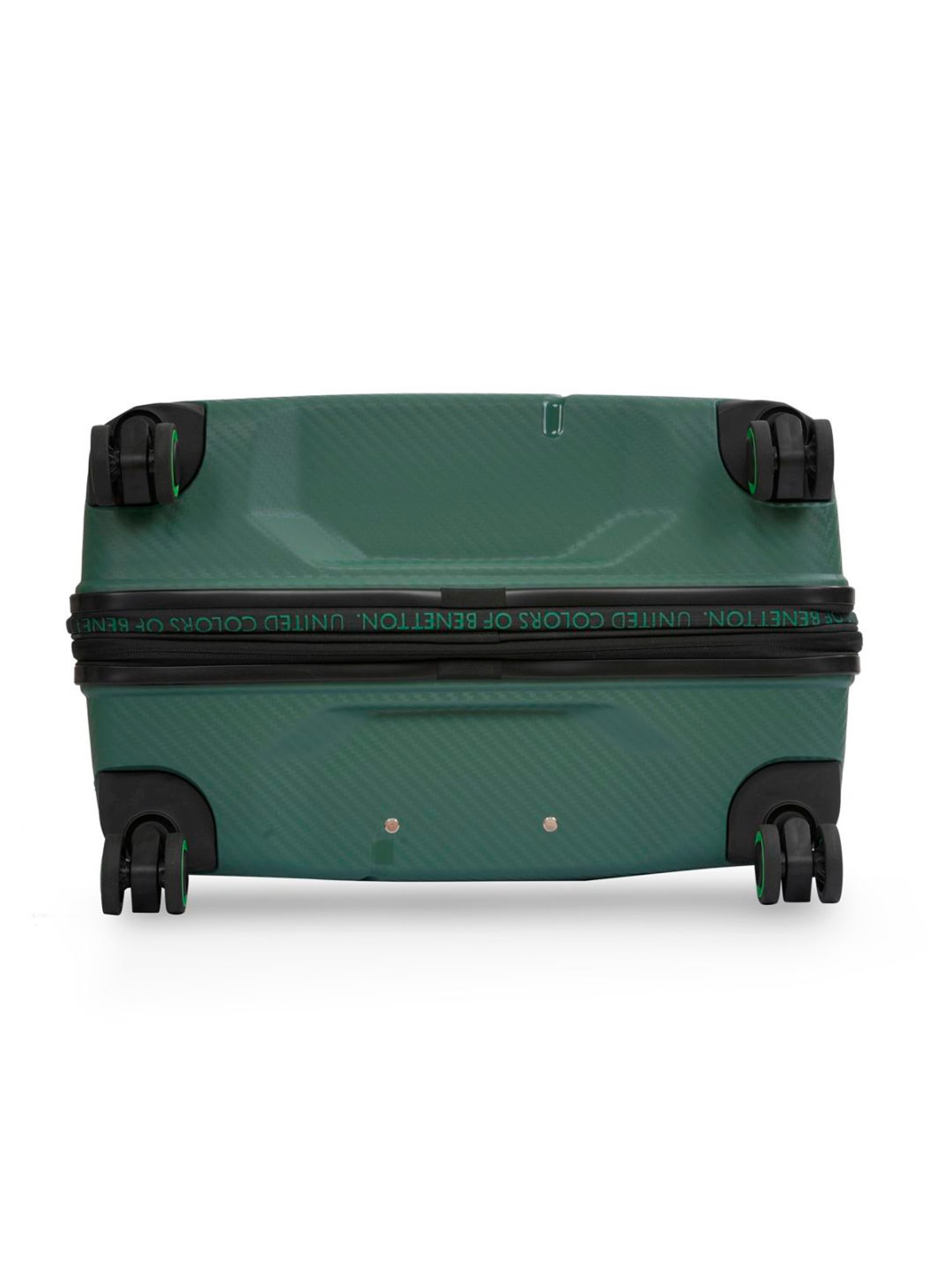 United Colors of Benetton Moonstone Green Textured Hard Medium Trolley Bag - 68 Cm