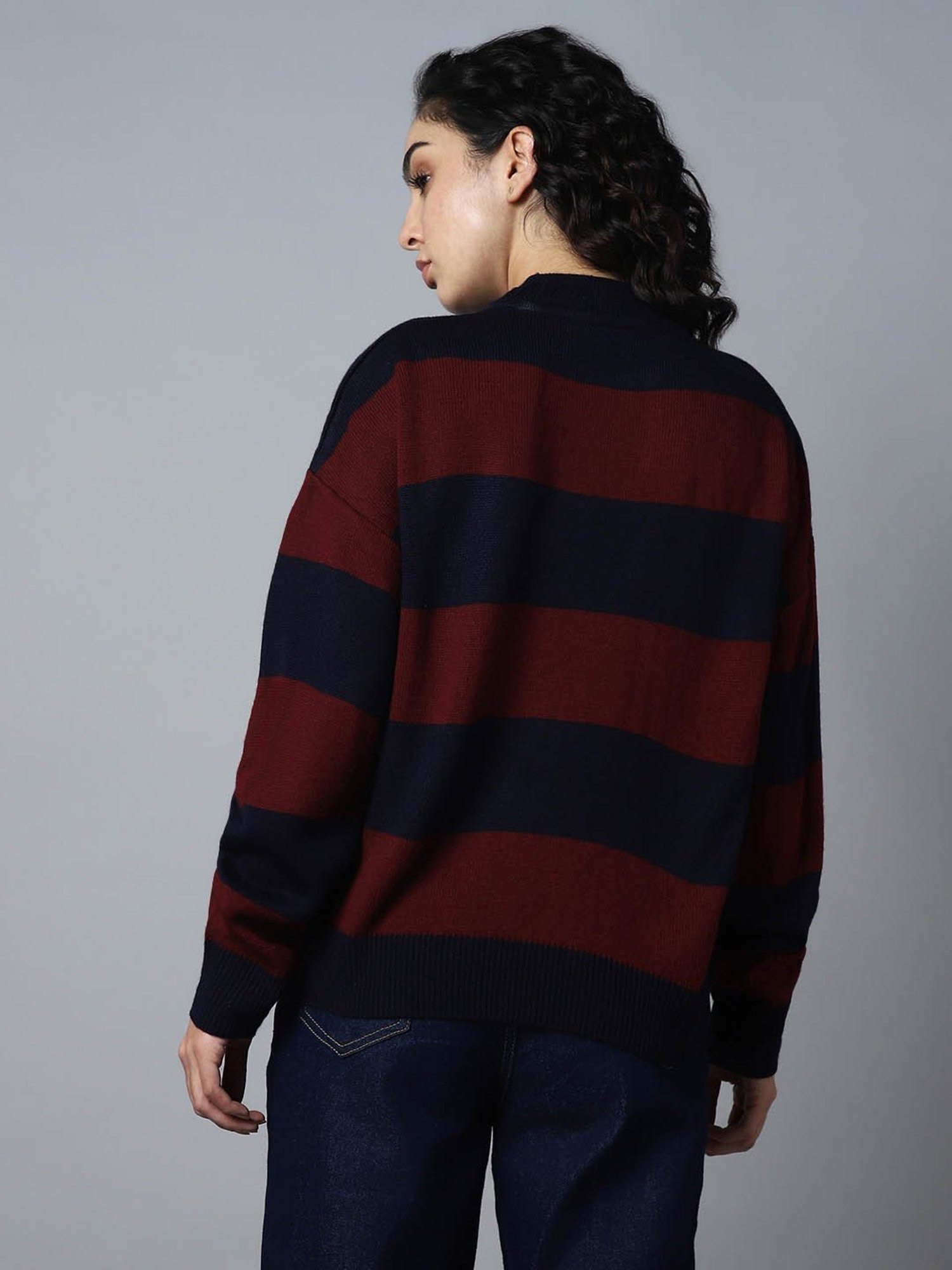High Star Maroon & Navy Sweater