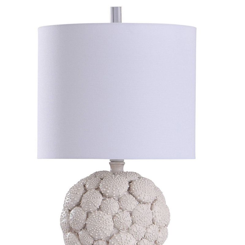 Aibion Carved Urchin Lamp with Acrylic Base Drum Shade Cream - StyleCraft