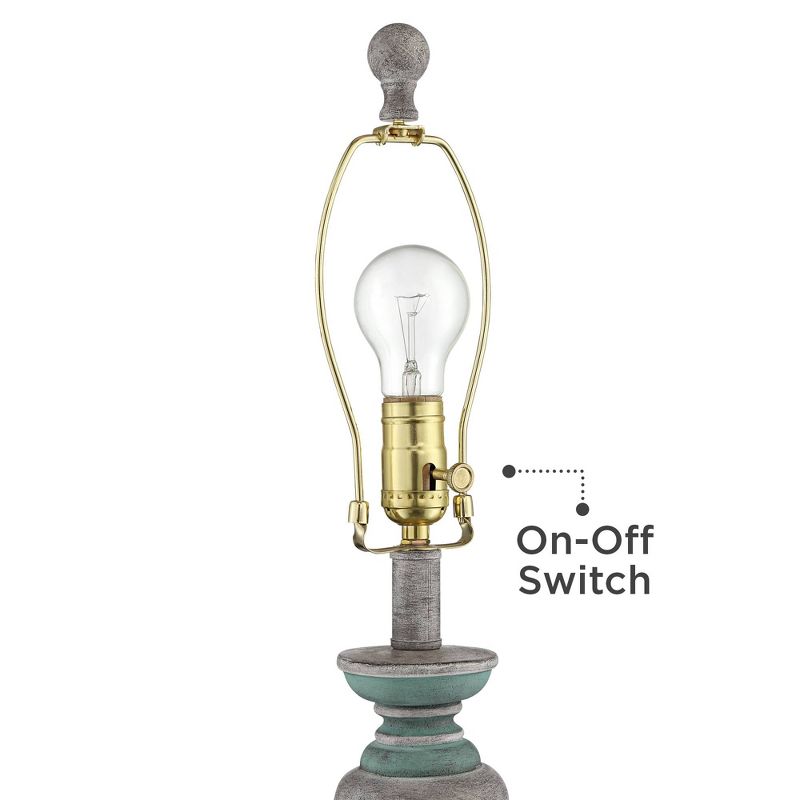 Regency Hill Patsy Blue-Gray Washed Black Shade Table Lamps Set of 2