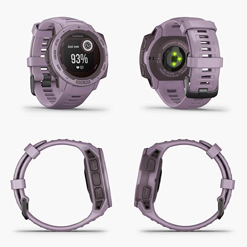 Garmin Instinct Solar Premium GPS Smartwatch with Included  Power Bank Bundle (Orchid)