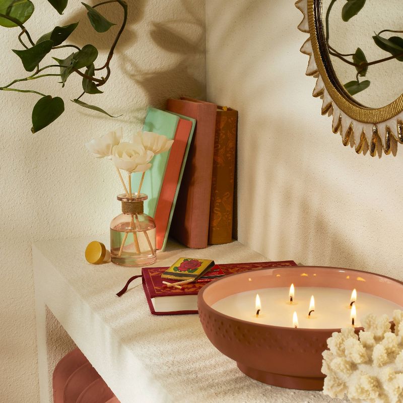 31oz Terracotta Jar 6-Wick Pink Wooded Rose Candle - Opalhouse™ designed with Jungalow™
