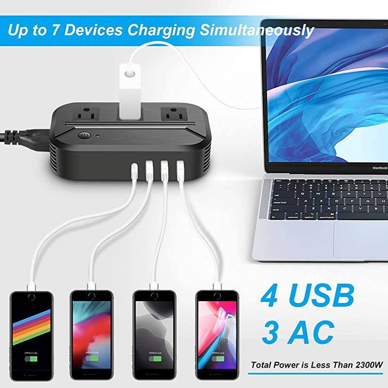 Converter 2300W Power Step Down 220V to 110V Universal Travel Adapter Power Converter Power Transformer w 3 AC Outlets 3 USB Ports 1 TypeC Charging EUUKAUUSITSouth Africa Black