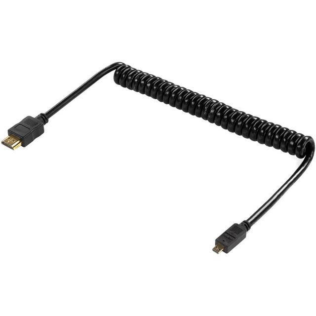 Shape 16" to 32" 4K 2.0 HDMI Type-A to Micro HDMI Type-D Male Coiled Cable