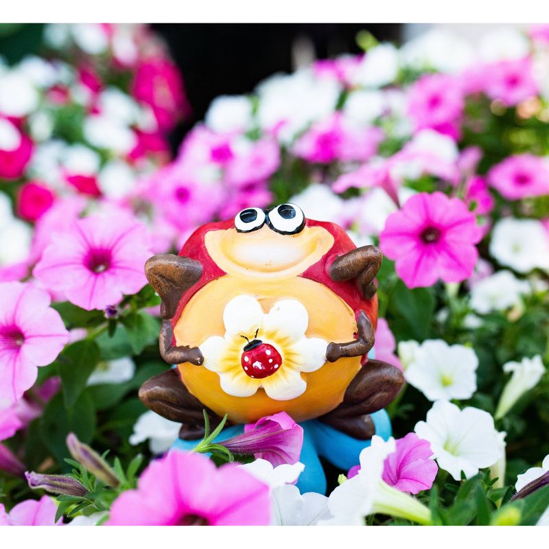 14.57" Resin Ladybug Garden Plant Stake Red - Exhart