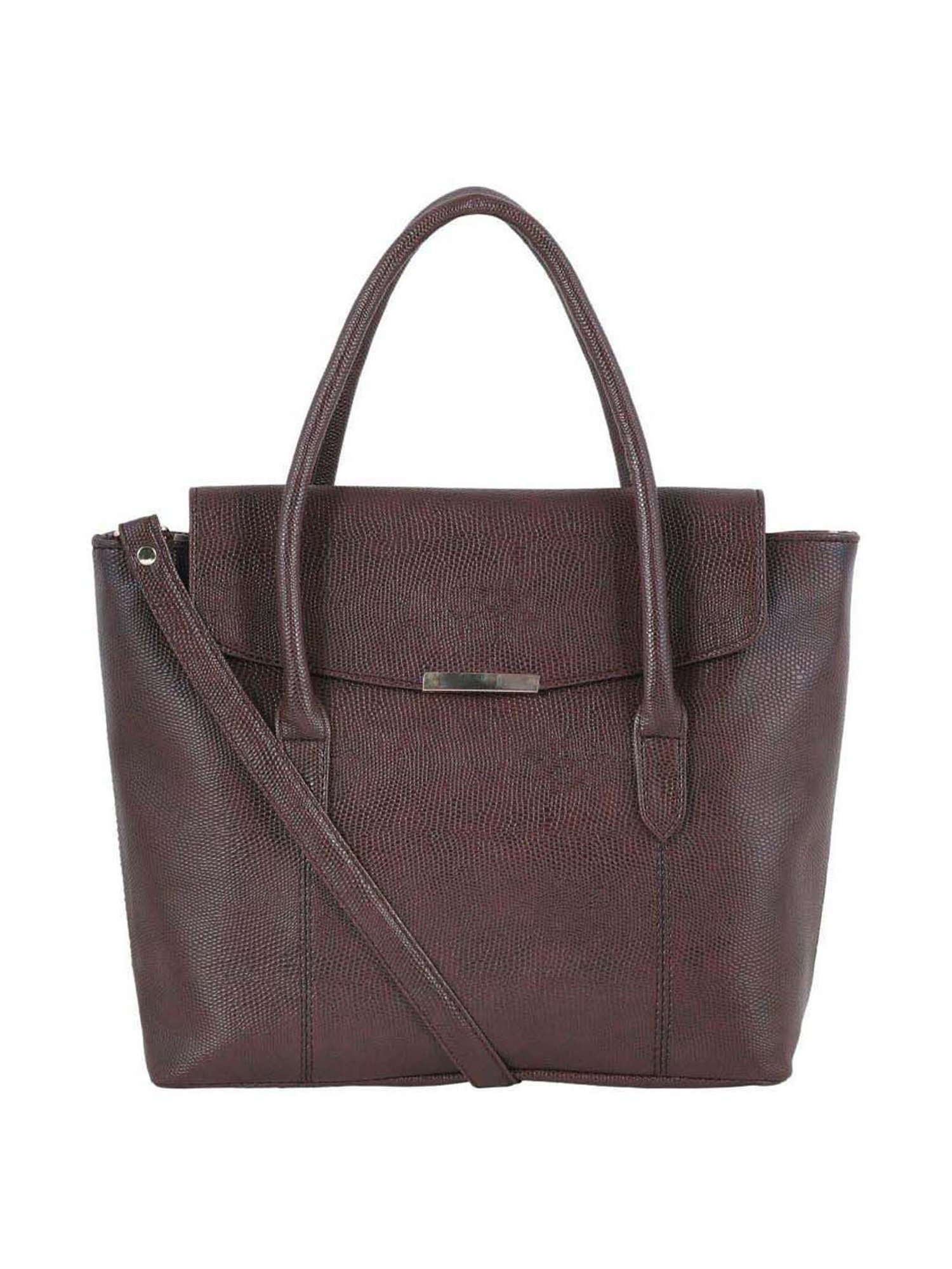 Toteteca Brown Solid Medium Handbag