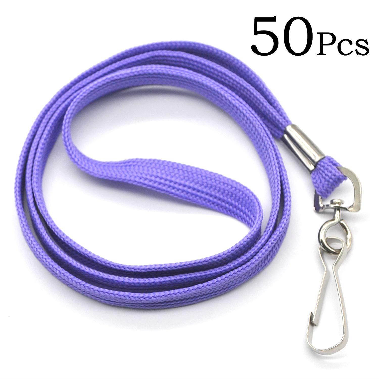 Bulk Lanyard 32" Flat Lanyards with Swivel Hook Attachment Lanyards with Clip (Purple)