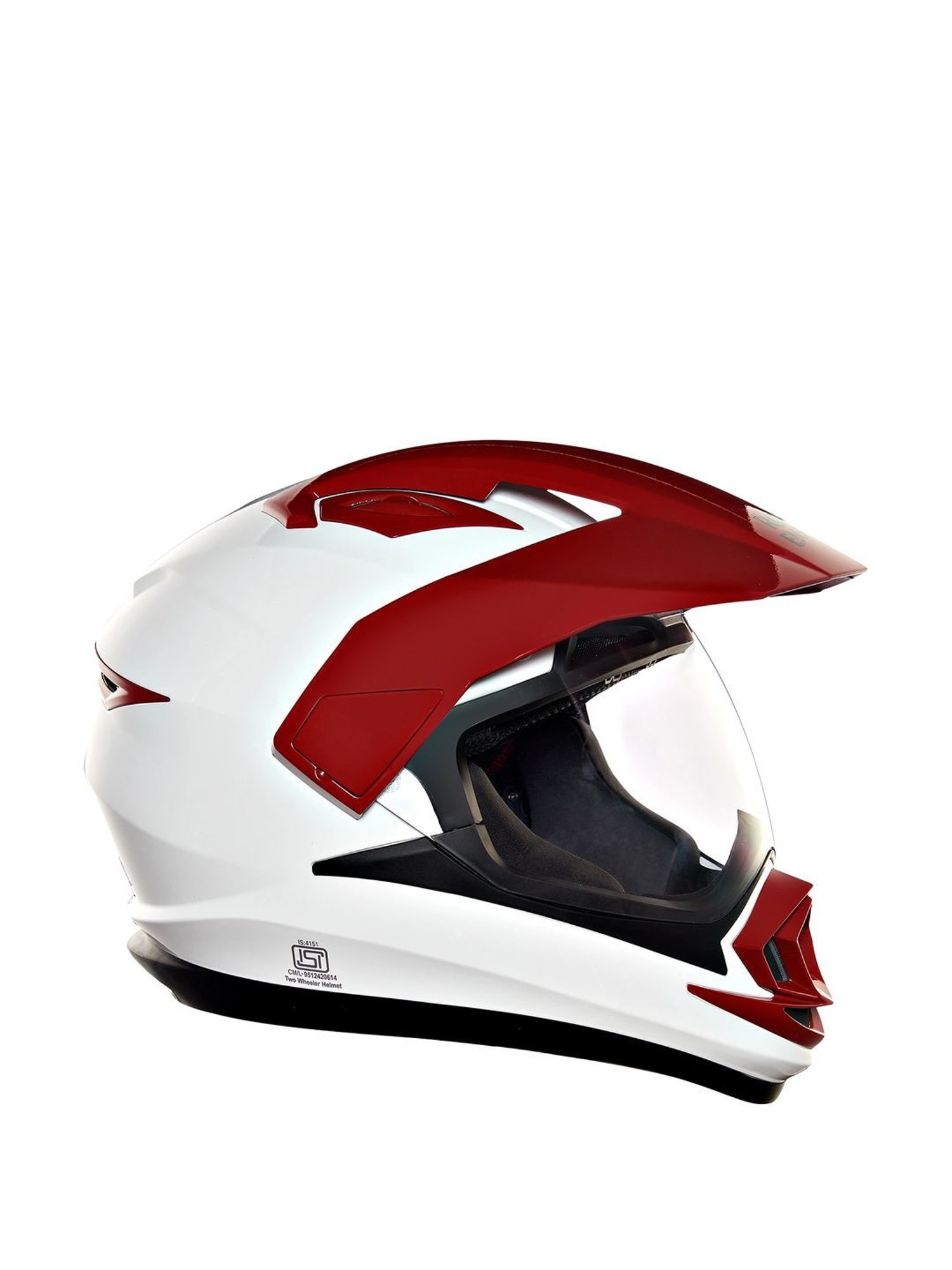 Royal Enfield White & Red Textured Medium Helmet
