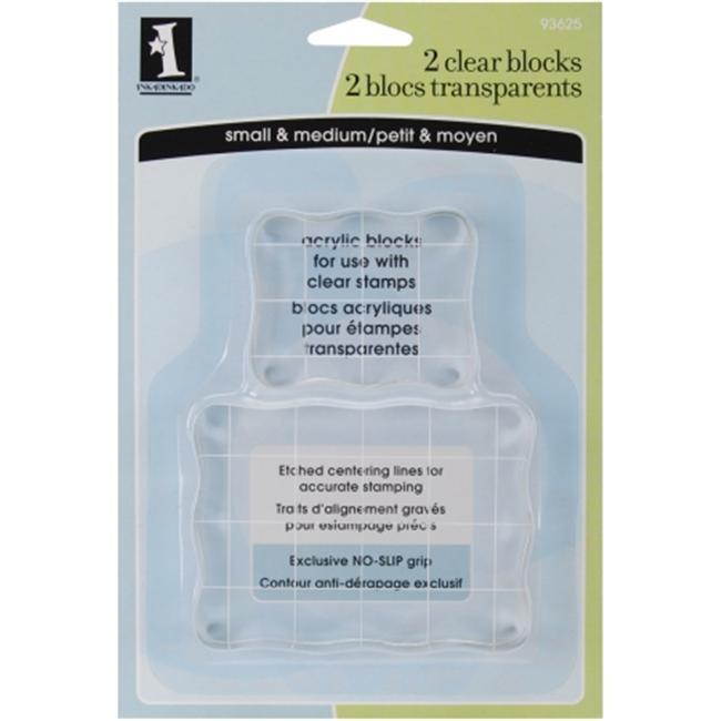 Inkadinkado Clear On Clear Acrylic Blocks 2/Pkg-Small 2.25"X1.75", Medium 3.5"X2.5"