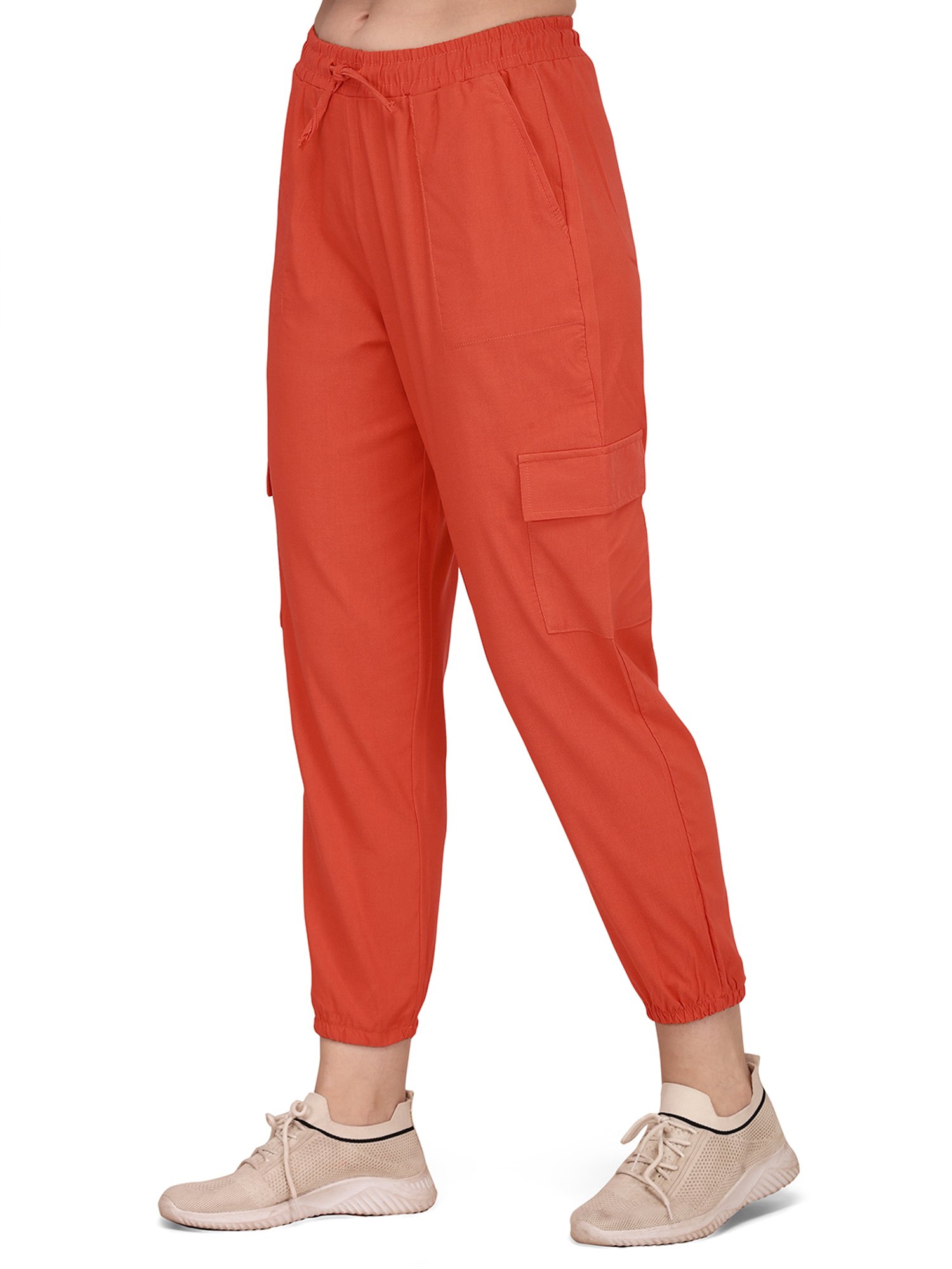 FITHUB Orange Relaxed Fit High Rise Joggers