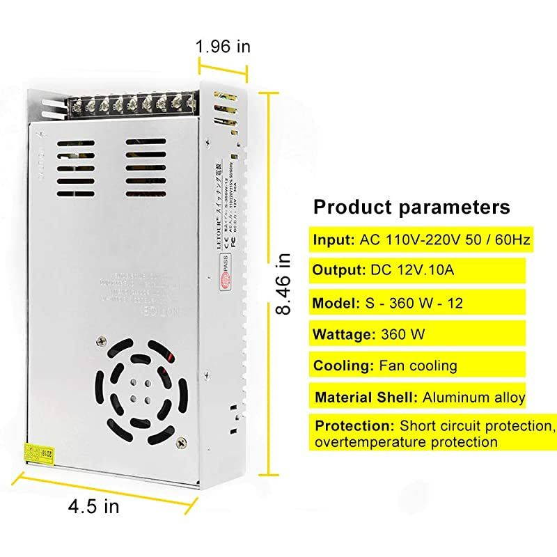 DC Power Supply 30A AC 96V240V Converter Adapter Universal Regulated Switching Power Supply olt 360W LED Power Supply for LED StripCCTV Radio Computer Project 30A 360W