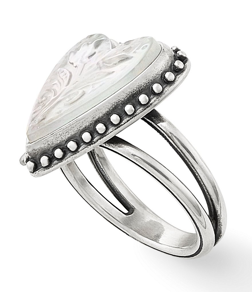 James Avery Sculpted Heart and Tulips White Doublet Ring