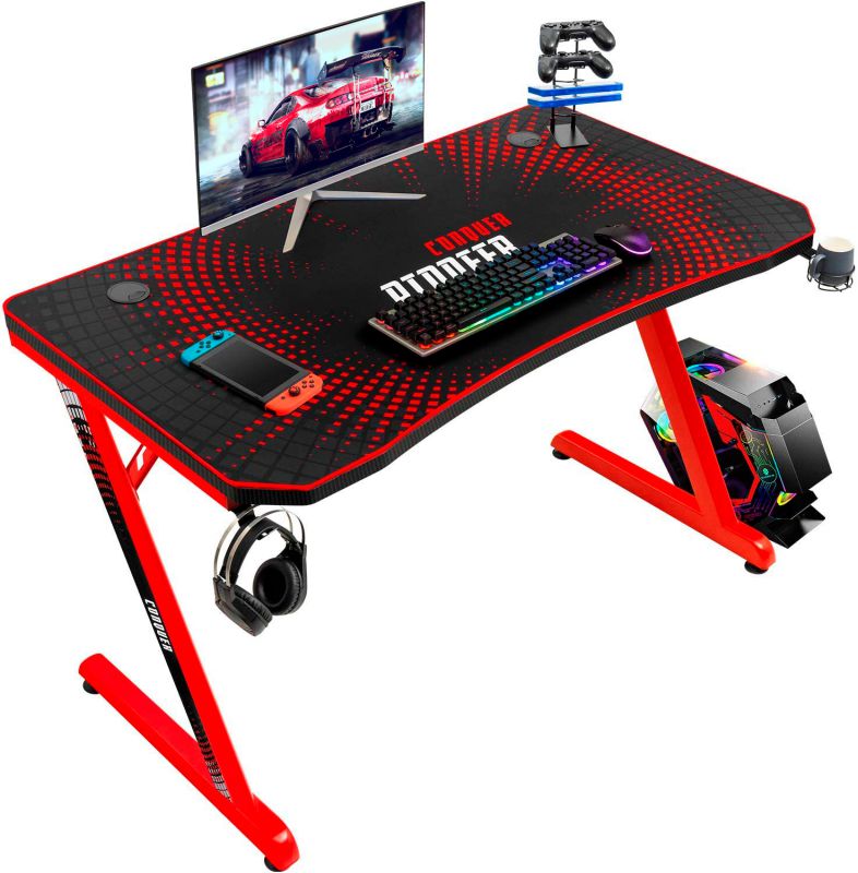 RESPAWN 3000 Gaming Computer Desk - Ergonomic Height Adjustable Gaming Desk, in Blue (RSP-3000-BLU)