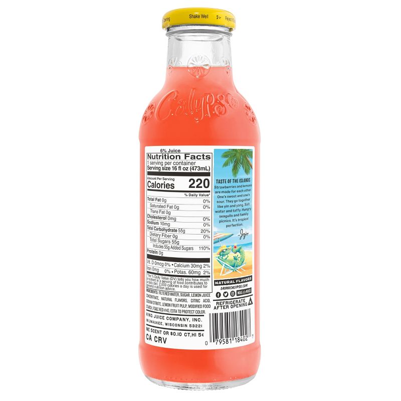 Calypso Strawberry Lemonade - 16 fl oz Glass Bottle