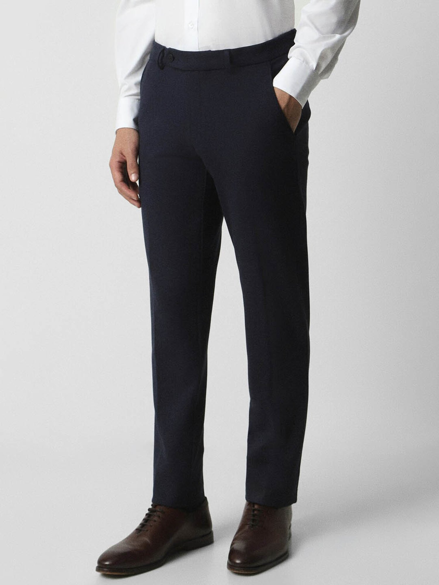 Van Heusen Navy Slim Fit Texture Trousers