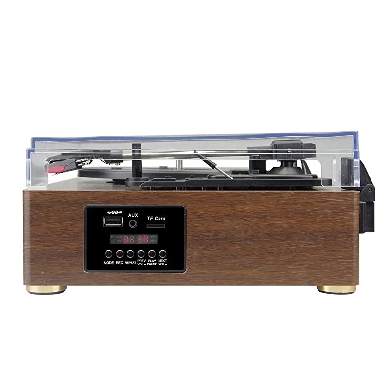 Player-13 in 1 Turntable with Speakers Vinyl ing LP Bluetooth USB TF Card FM Radio Aux Input RCA Line Out and Headphone Jack