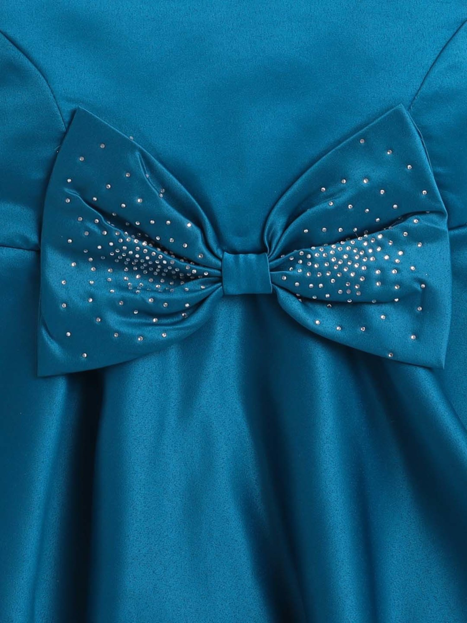 The Magic Wand Kids Teal Blue Applique Dress