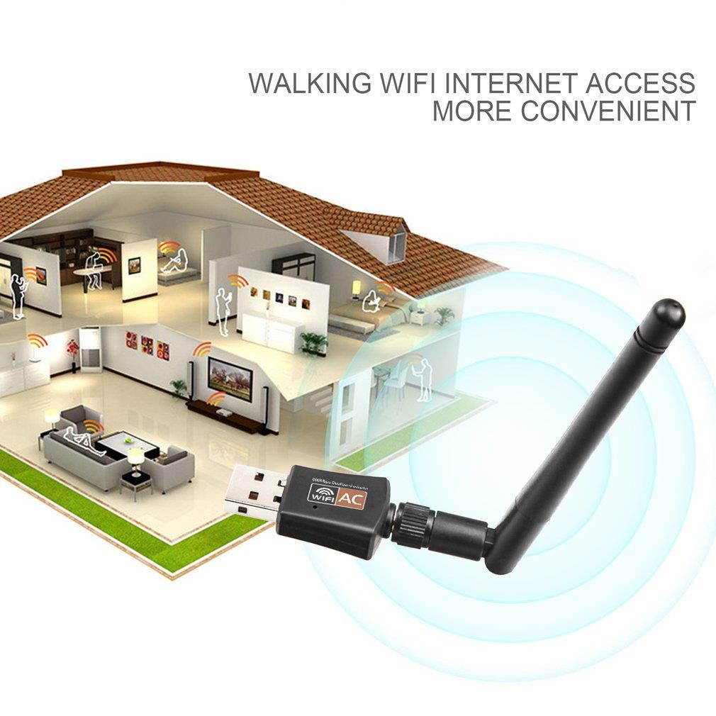 Wireless Dual Band 802.11ac 5Ghz 2.4Ghz 600Mbps Adapter USB WiFi High Speed Transmission RTL8811AU Chipset WD-4505AC