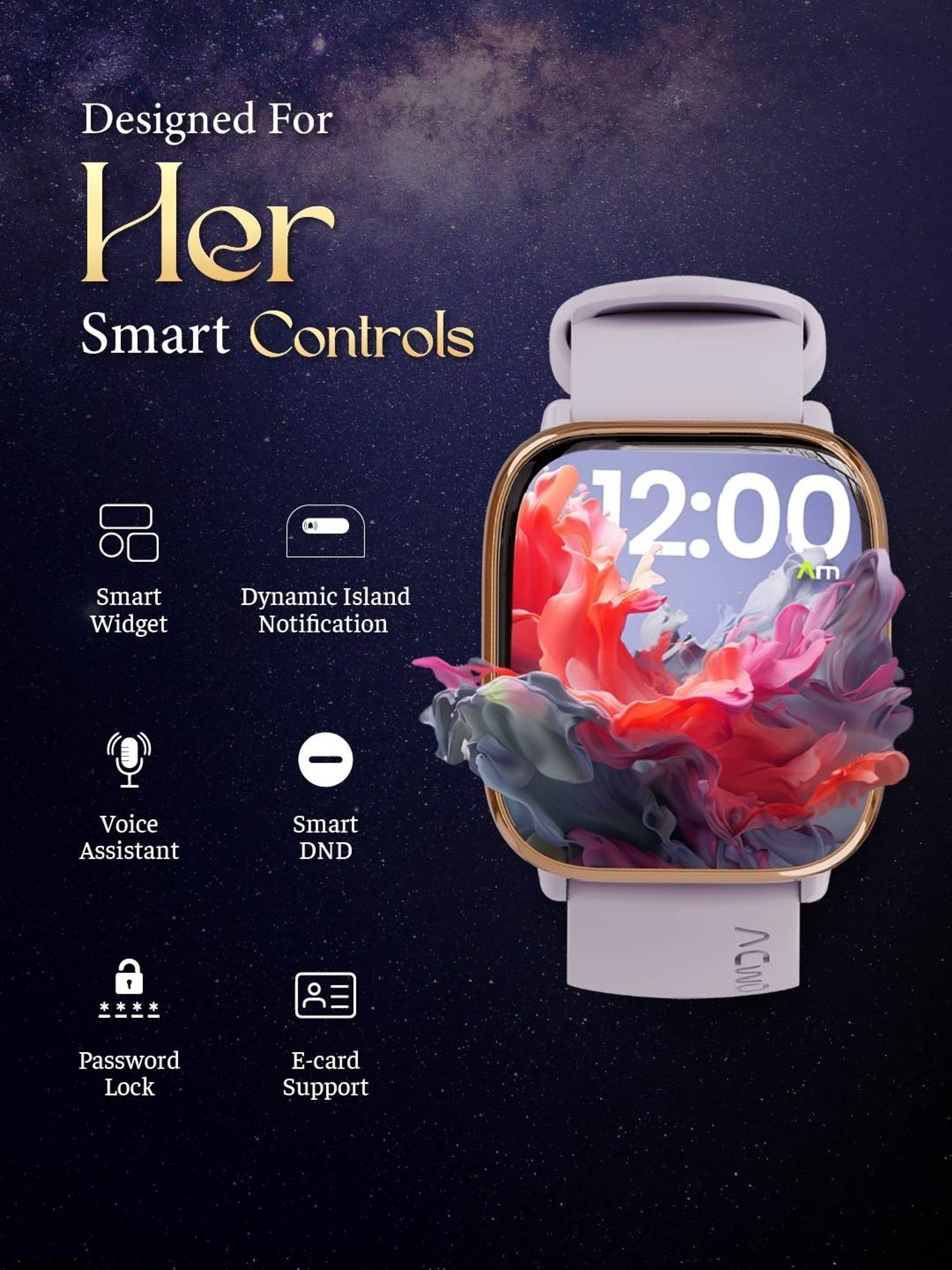 ACwO FwIT Play BT Calling Smartwatch with 1.75 inch TruTouch AMOLED Display (Black)