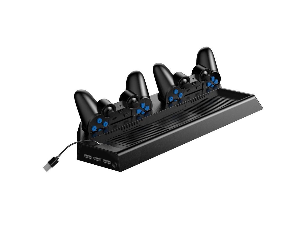 Vertical Stand for PS4 Pro with Cooling Fan, Controller Charging Station with LED Charging Indicator for Sony Playstation 4 Pro Game Console, Charger for Dualshock 4 ( Not for Regular PS4 )