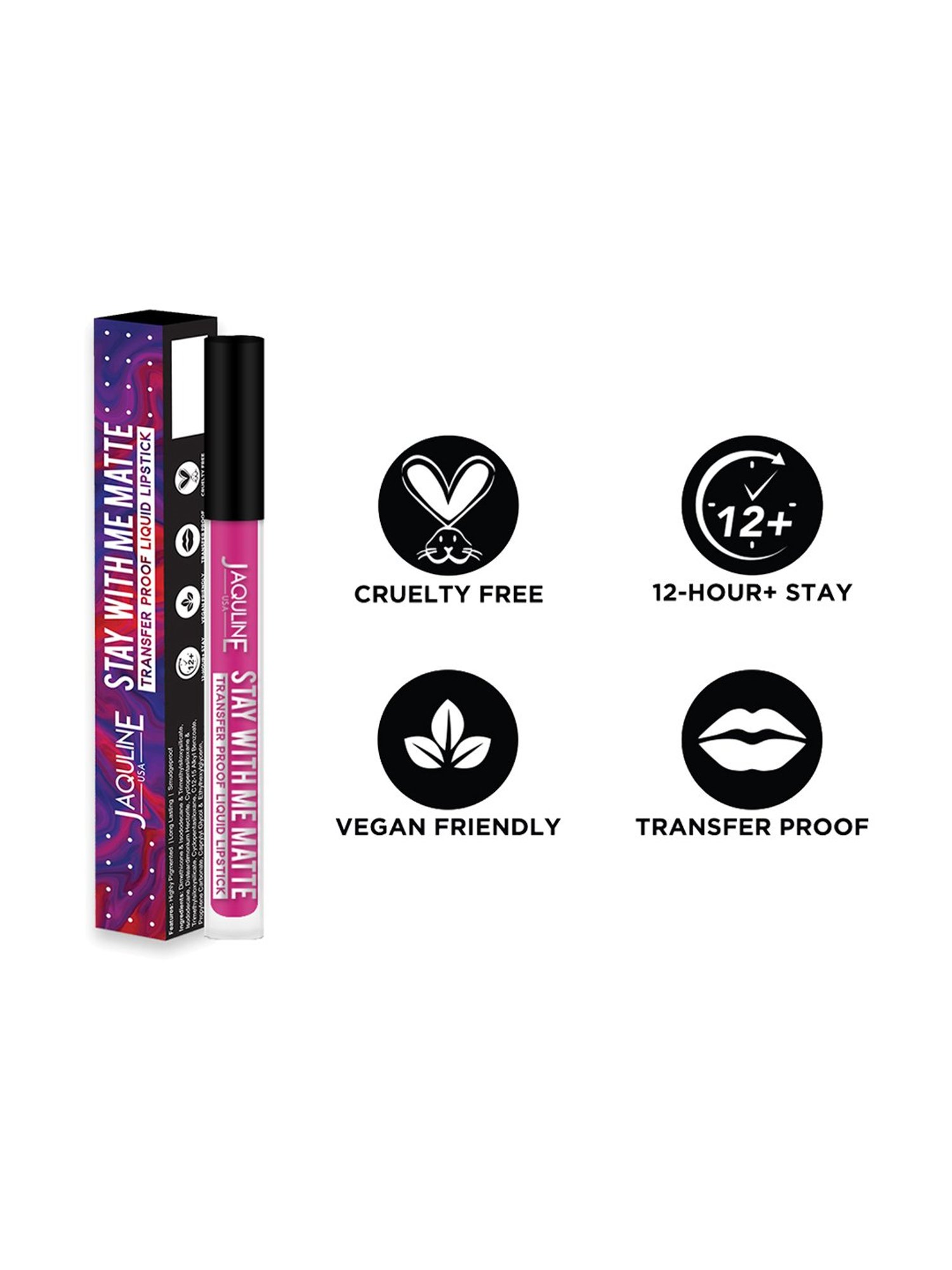 Jaquline USA Stay With Me Matte Liquid Lipstick Drama Queen - 3 ml