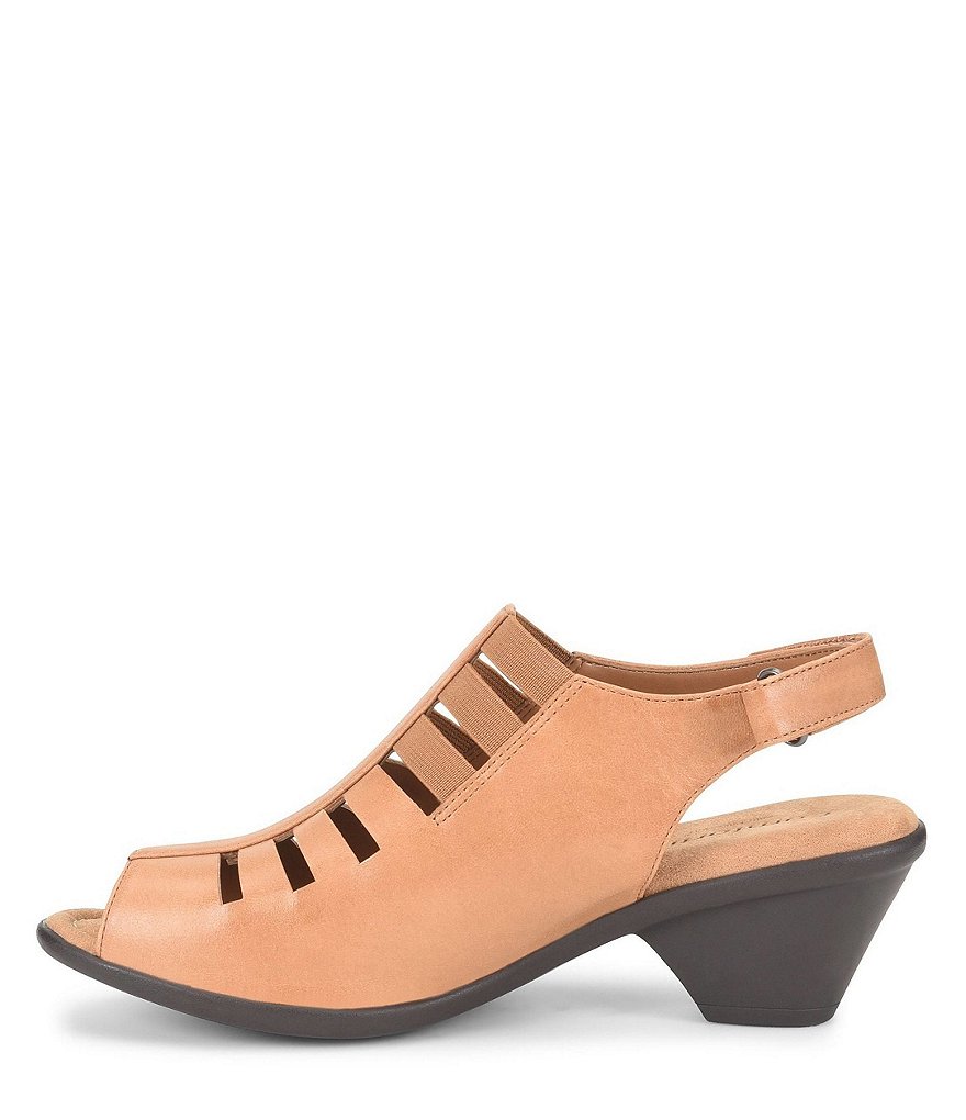 Comfortiva Faye Leather Block Heel Sandals
