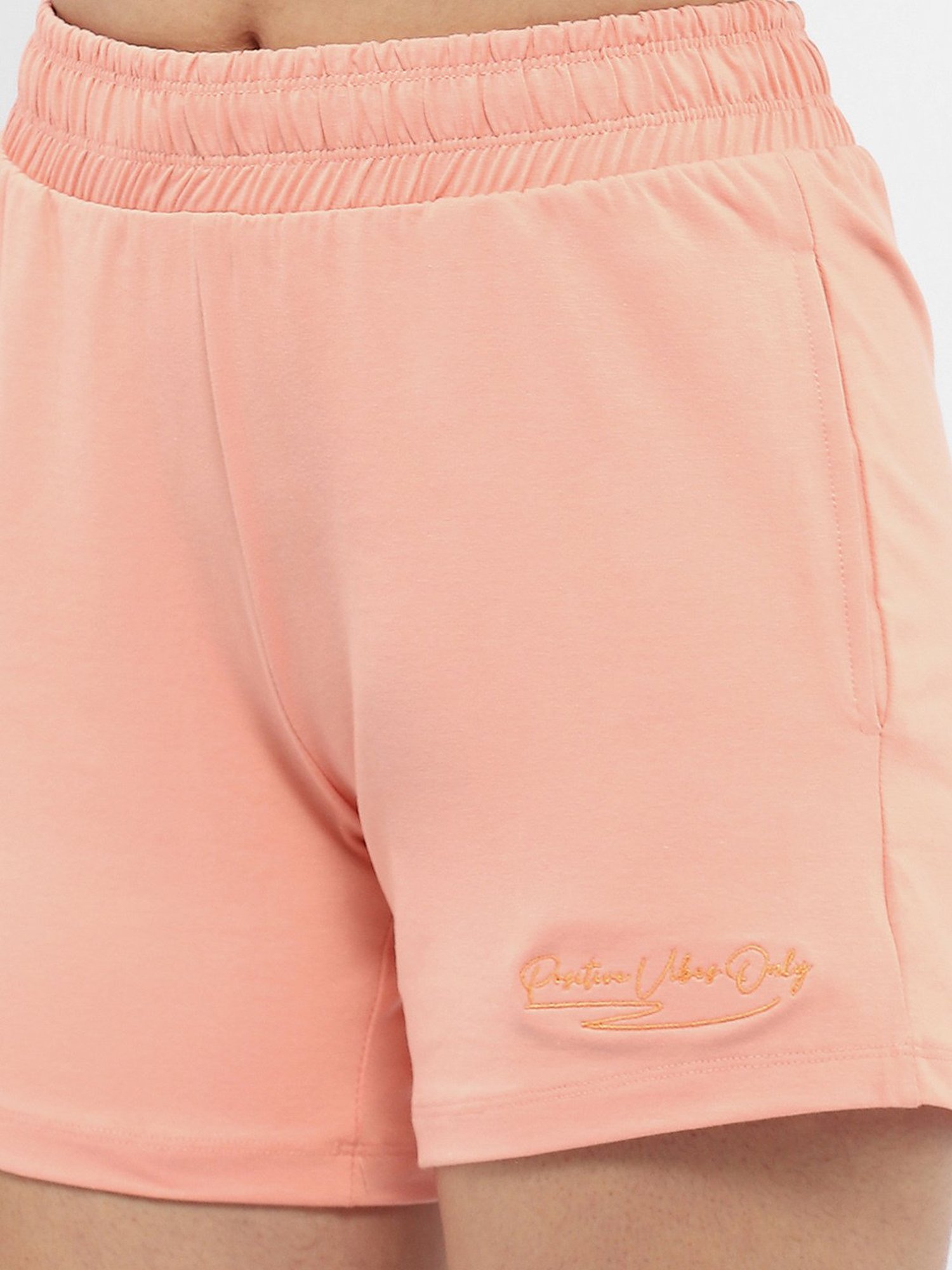 MADAME M Secret Peach Graphic Print Shorts