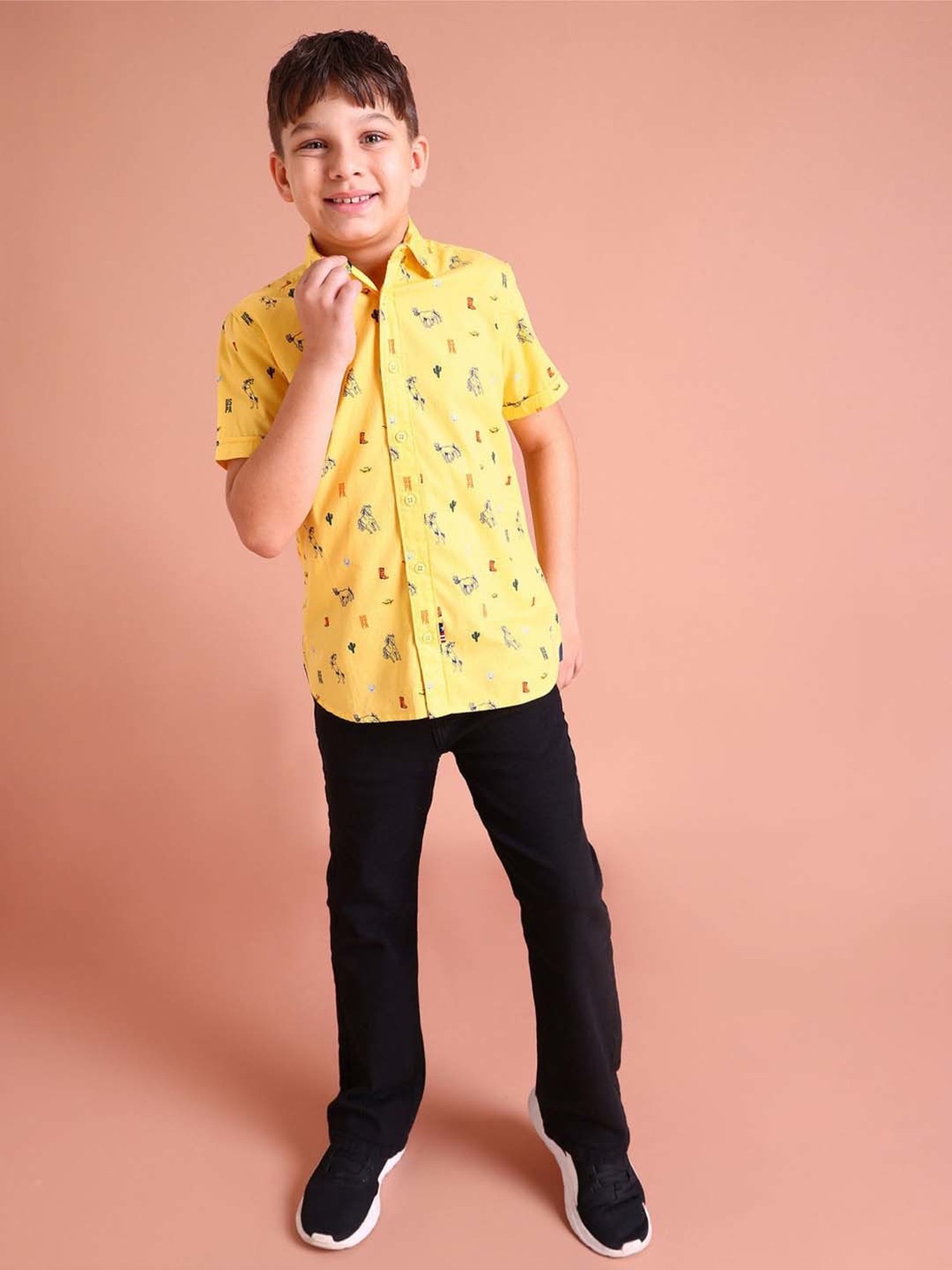U.S. Polo Assn. Kids Yellow Printed Shirt
