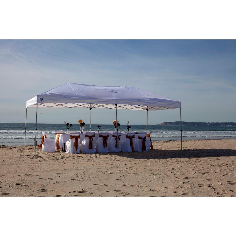 Z-Shade 20 x 10 Foot Everest Lawn, Garden, and Event Outdoor Ez Pop-Up Canopy Gazebo Portable Shelter Tent with Windowed Sidewalls