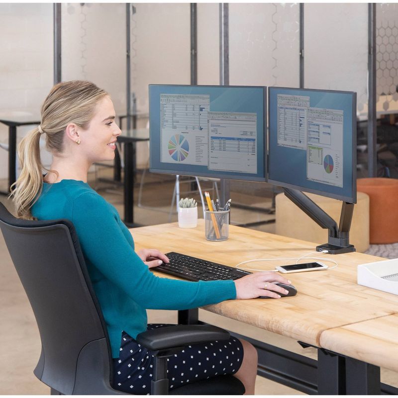 Amer Adjustable Monitor Mount, Up to 24", Black (AMR2CV) 