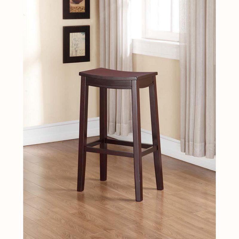 Linon Aubree Wooden Bar Saddle Stool