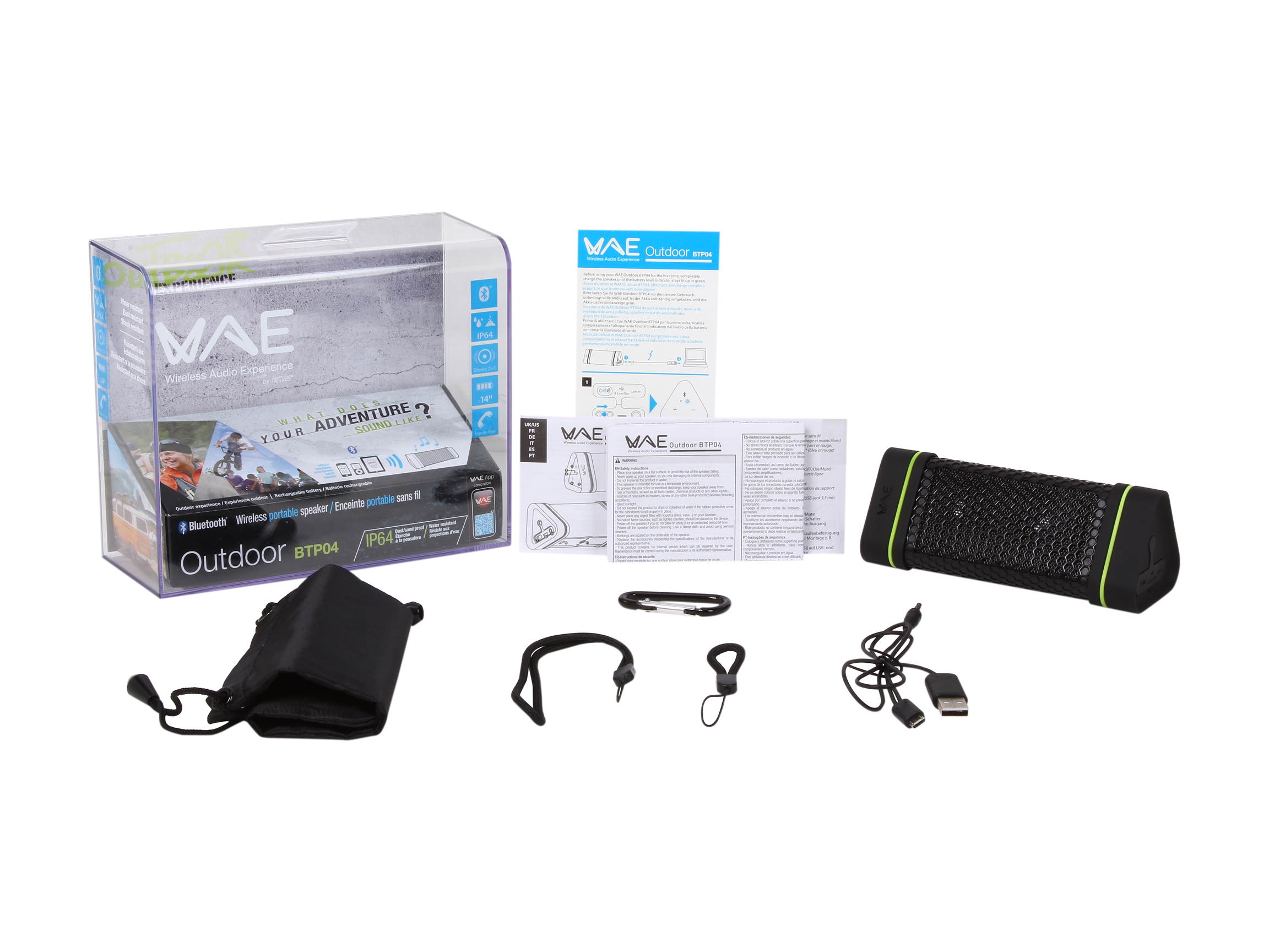 Hercules 4780560 WAE Outdoor BTP04 IP64-Certified Outdoor Bluetooth Speaker