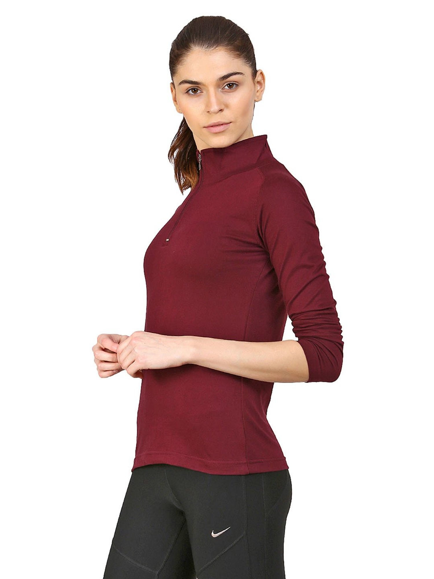 Appulse Maroon Cotton Slim Fit T-Shirt