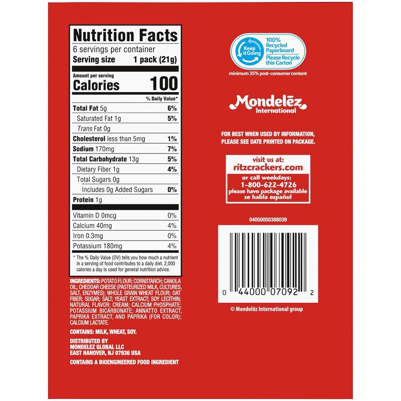 Ritz Cheese Crispers Crackers - 6ct/4.5oz