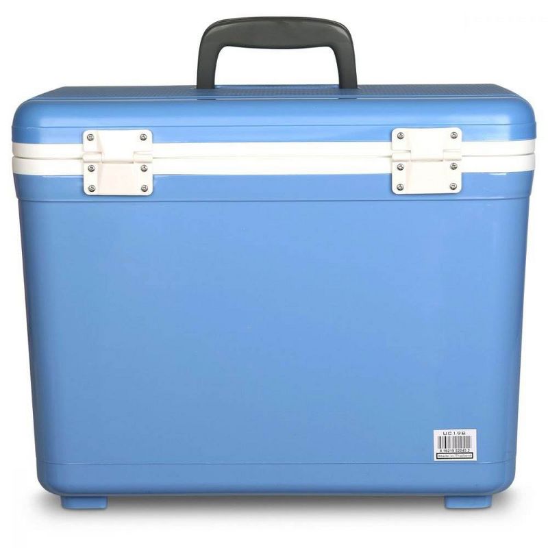 Engel UC19B 19 Quart Fishing Live Bait Dry Box Ice Cooler with Stain/Odor-Resistant Surface and Shoulder Strap, Arctic Blue