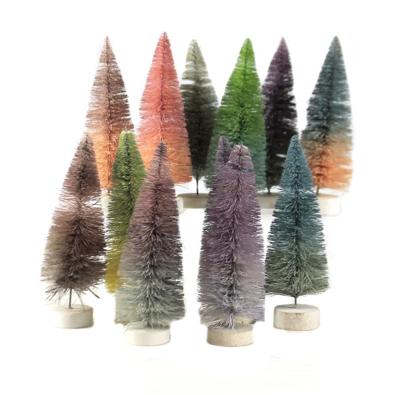 Christmas 6.0" Pastel Ombre Trees Bottle Brush  -  Decorative Figurines
